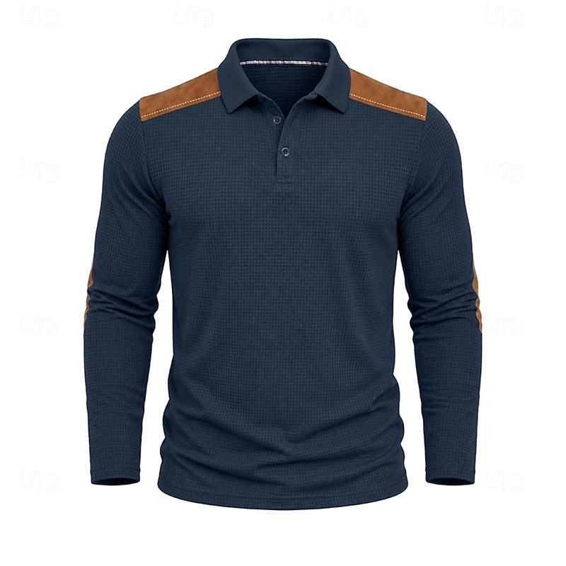 Douglas | Textured Colour-Block Polo Shirt