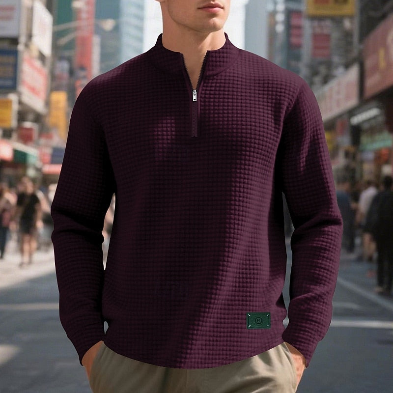 Rylan | Quarter-Zip Waffle-Textured Sweater