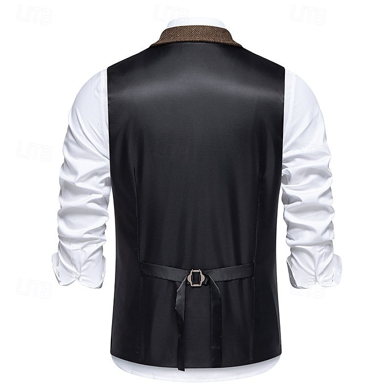Rupert | Double-Breasted Herringbone Vest