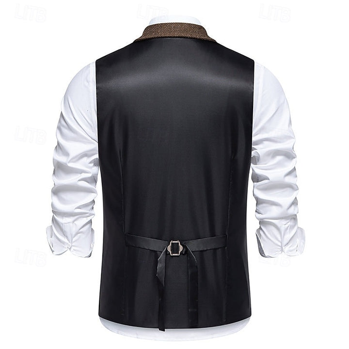 Rupert | Double-Breasted Herringbone Vest
