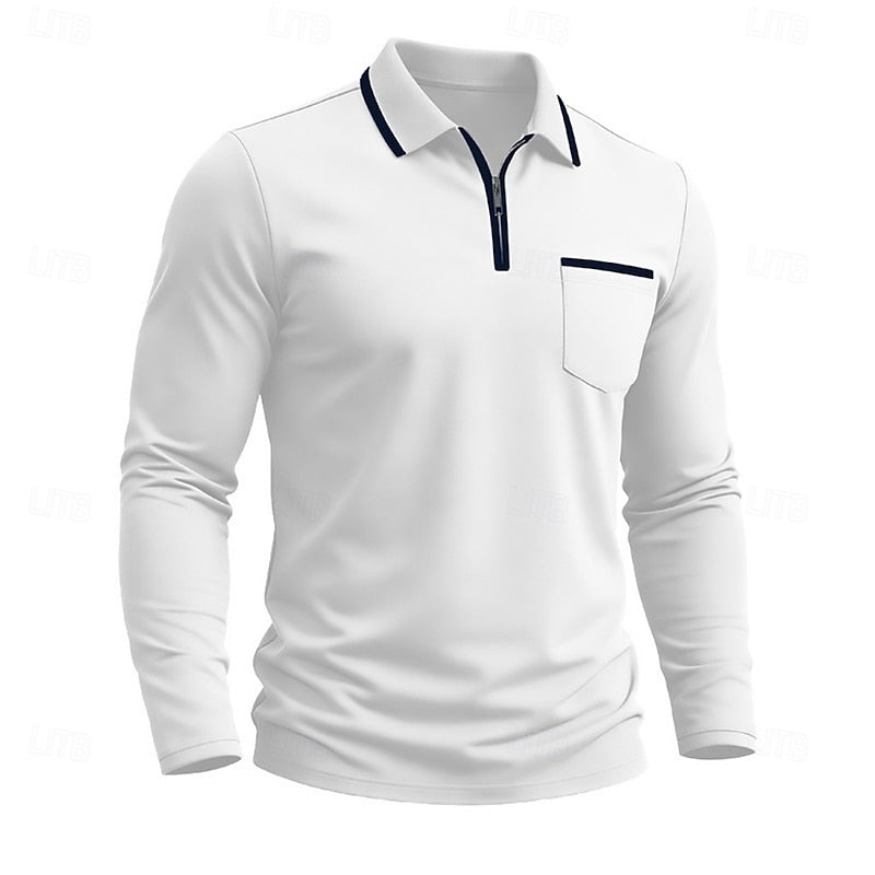 Sheldon | Quarter-Zip Long Sleeve Polo Shirt