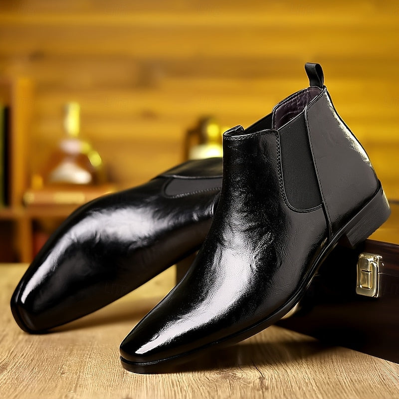 Gareth | Polished Ankle Chelsea Boots