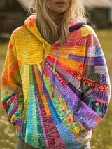 Madison | Vibrant Patchwork Bohemian Hoodie