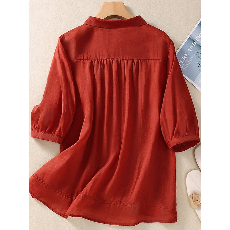 Katherine | Embroidered Peter Pan Collar Blouse