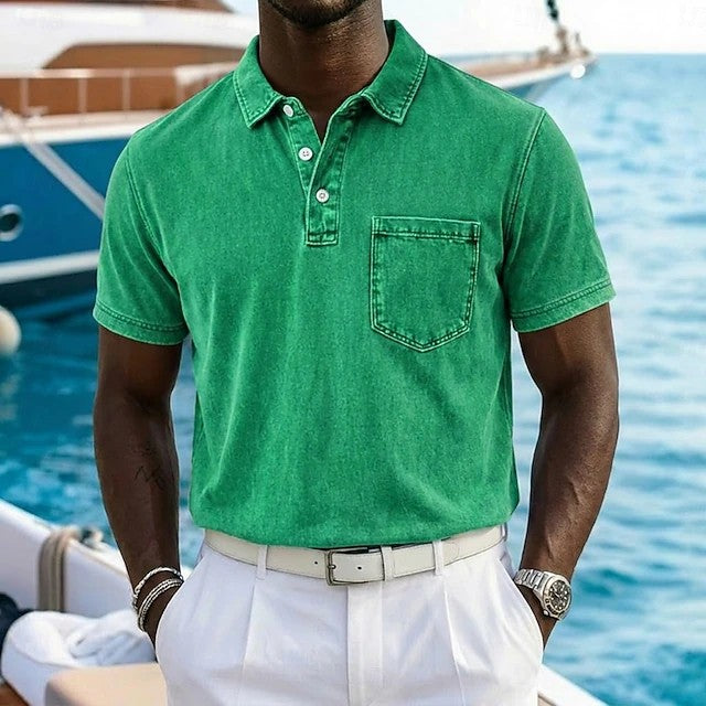 Nolan | Vintage Pocket Polo Shirt