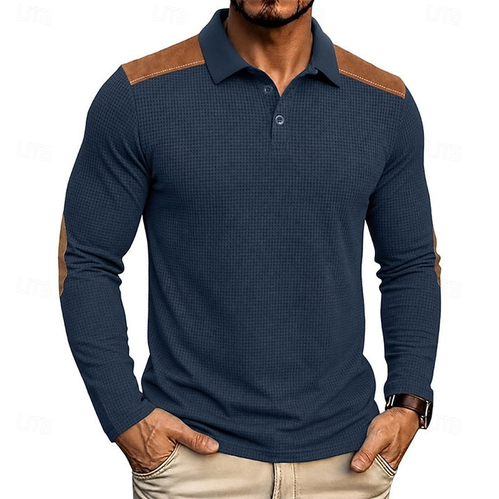 Douglas | Textured Colour-Block Polo Shirt