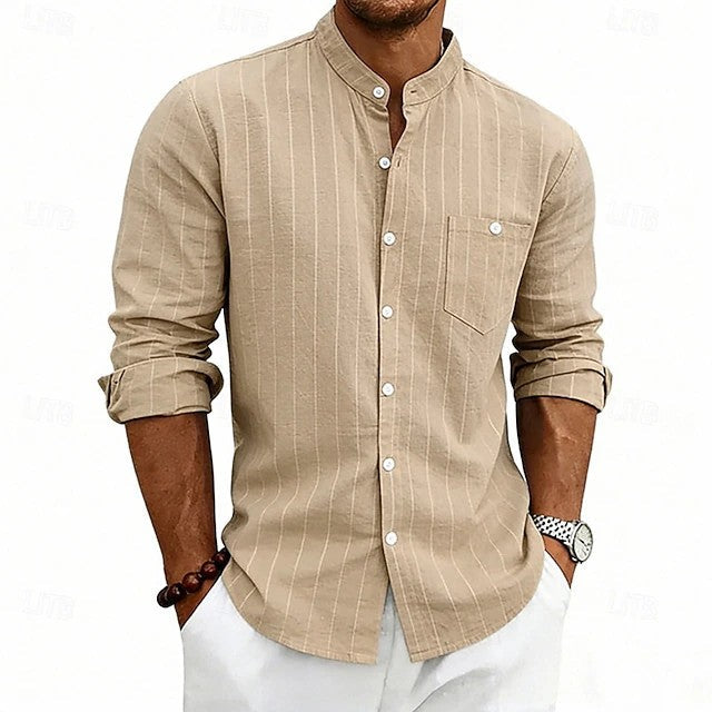 Julian | Textured Band Collar Shirt