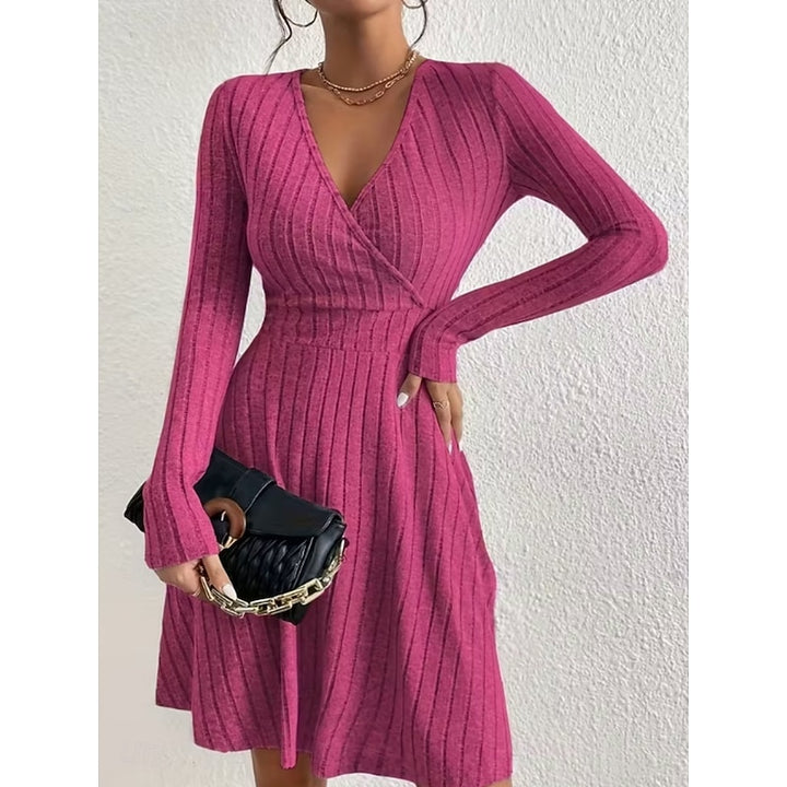 Annette | Wrap-Front A-Line Sweater Dress