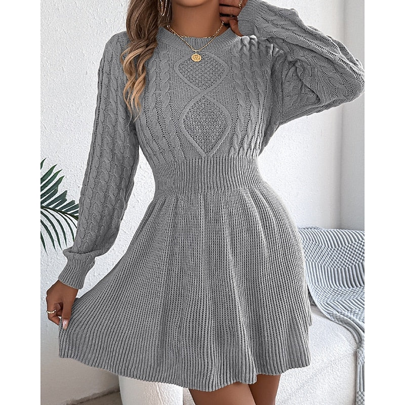 Winifred | Cable-Knit Christmas Sweater Dress