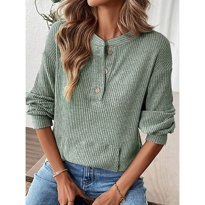 Tabitha | Textured Button-Neck Top