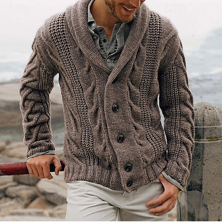 Walker | Cable-Knit Shawl Collar Cardigan