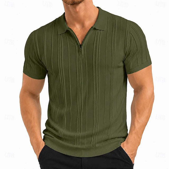 Theo | Textured Knit Polo Shirt