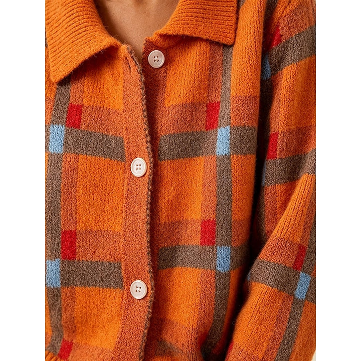 Gemma | Checked Button-Front Cardigan