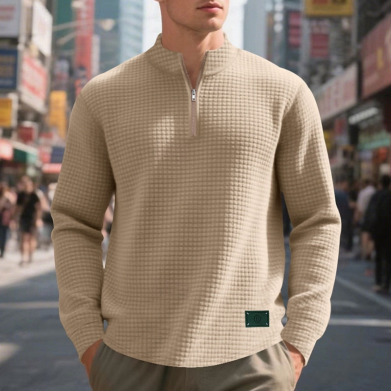 Rylan | Quarter-Zip Waffle-Textured Sweater