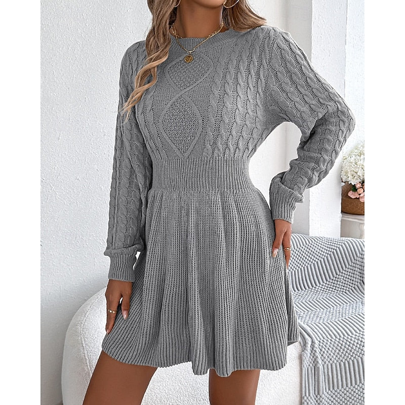 Winifred | Cable-Knit Christmas Sweater Dress