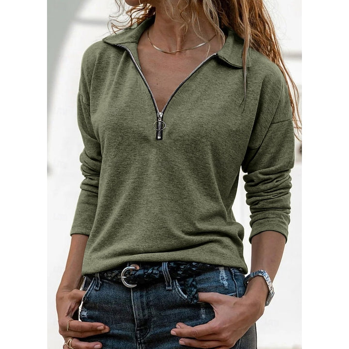 Elodie | Relaxed Quarter-Zip Collared Top
