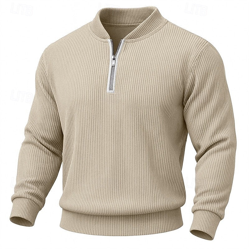 Emerson | Ribbed Quarter-Zip Sweater