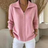 Lorelei | Zip-Front Collared Cardigan
