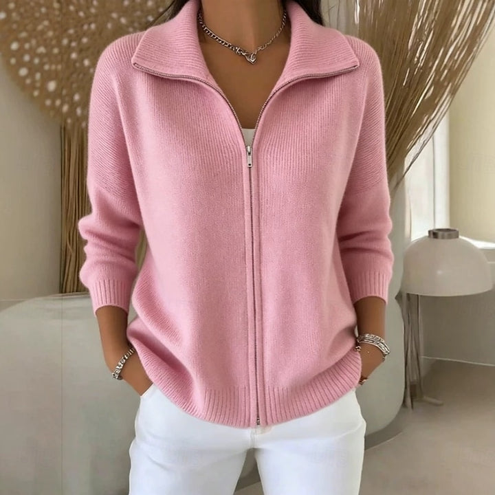 Lorelei | Zip-Front Collared Cardigan