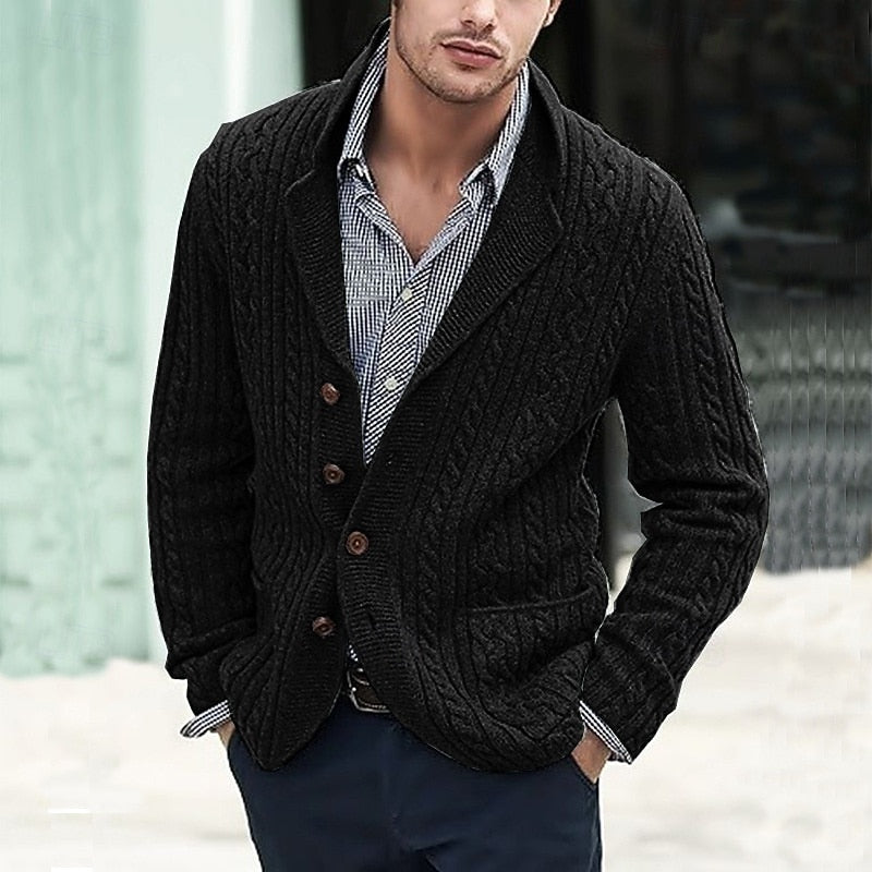 Hugo | Cable-Knit Button-Up Cardigan