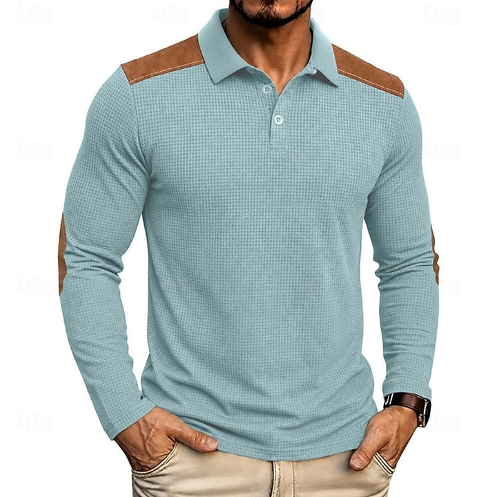 Douglas | Textured Colour-Block Polo Shirt