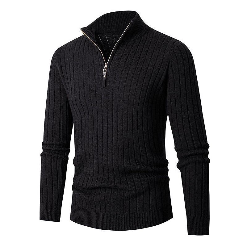 Reuben | Quarter-Zip Ribbed Sweater
