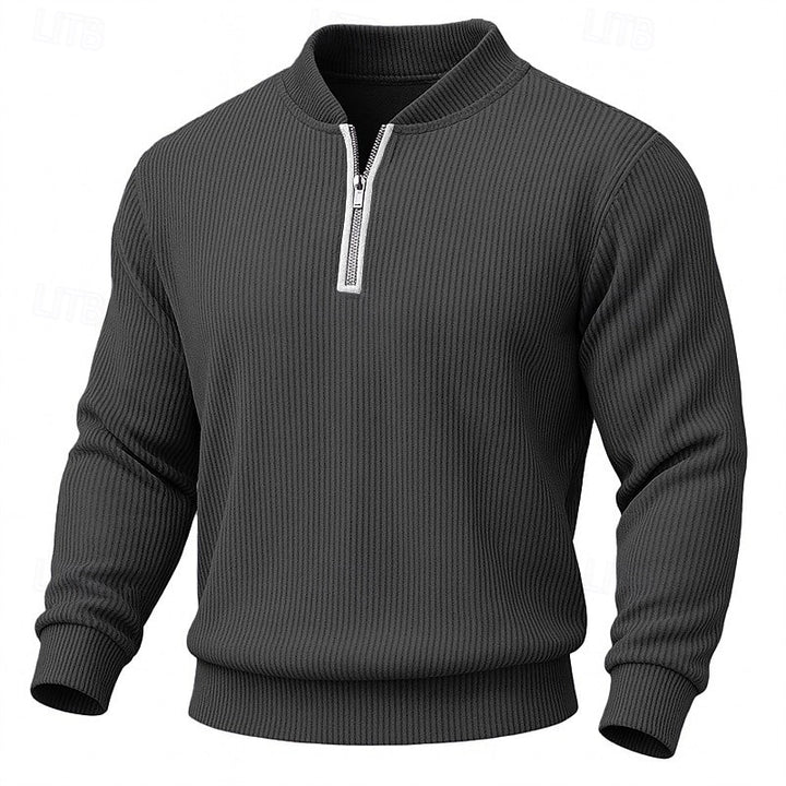 Emerson | Ribbed Quarter-Zip Sweater