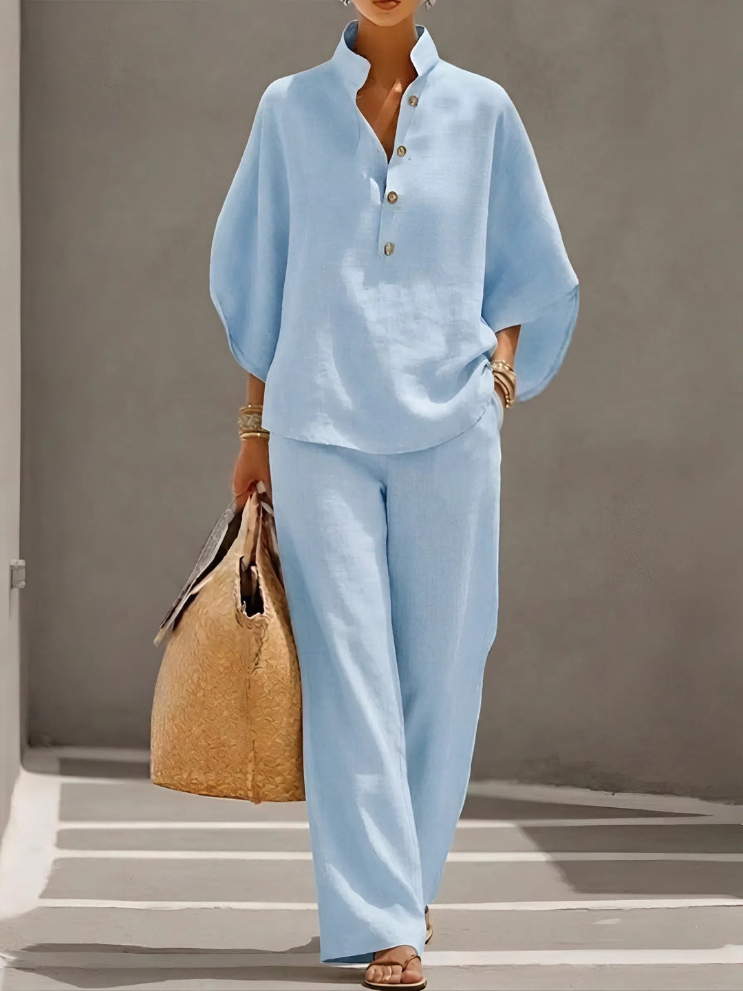 Vienna | Elegant Wide Leg and Collar 2 Piece Set