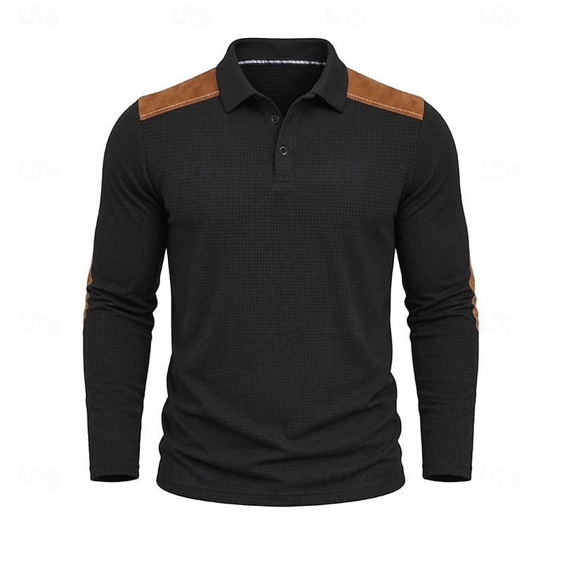 Douglas | Textured Colour-Block Polo Shirt