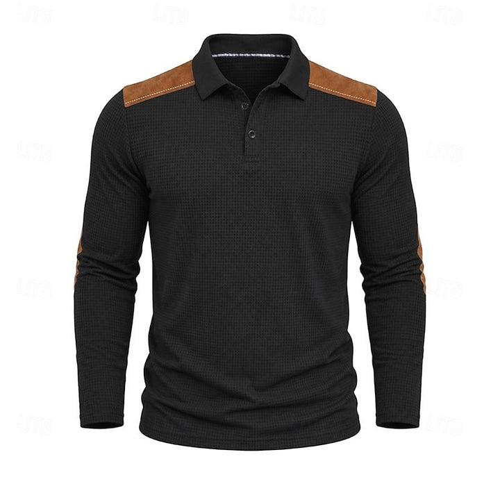 Douglas | Textured Colour-Block Polo Shirt