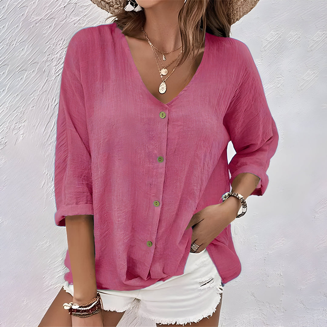 Giana | Casual Relaxed Button-Up Blouse