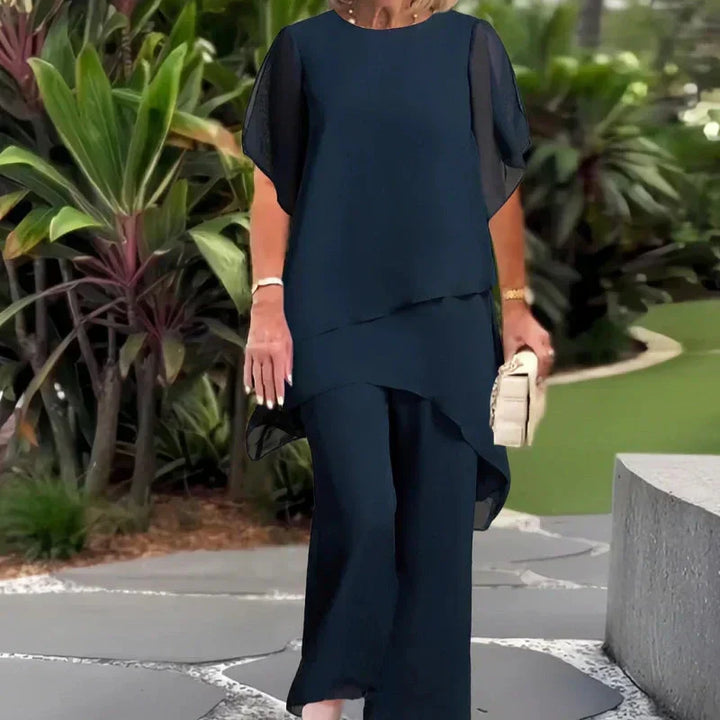 Valeria | Elegant Draped Palazzo Pants Set