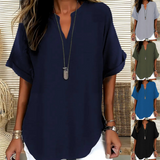 Daniela | Stylish Mid Sleeve V-Neck Blouse