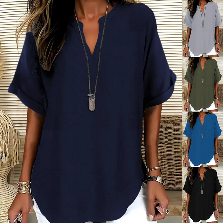 Daniela | Stylish Mid Sleeve V-Neck Blouse