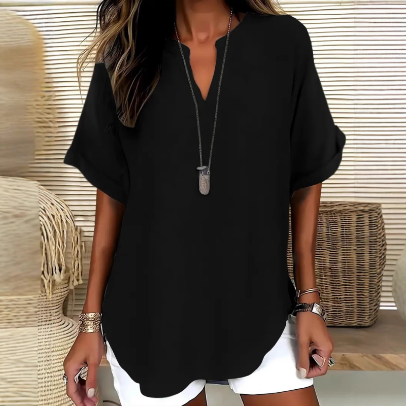 Daniela | Stylish Mid Sleeve V-Neck Blouse