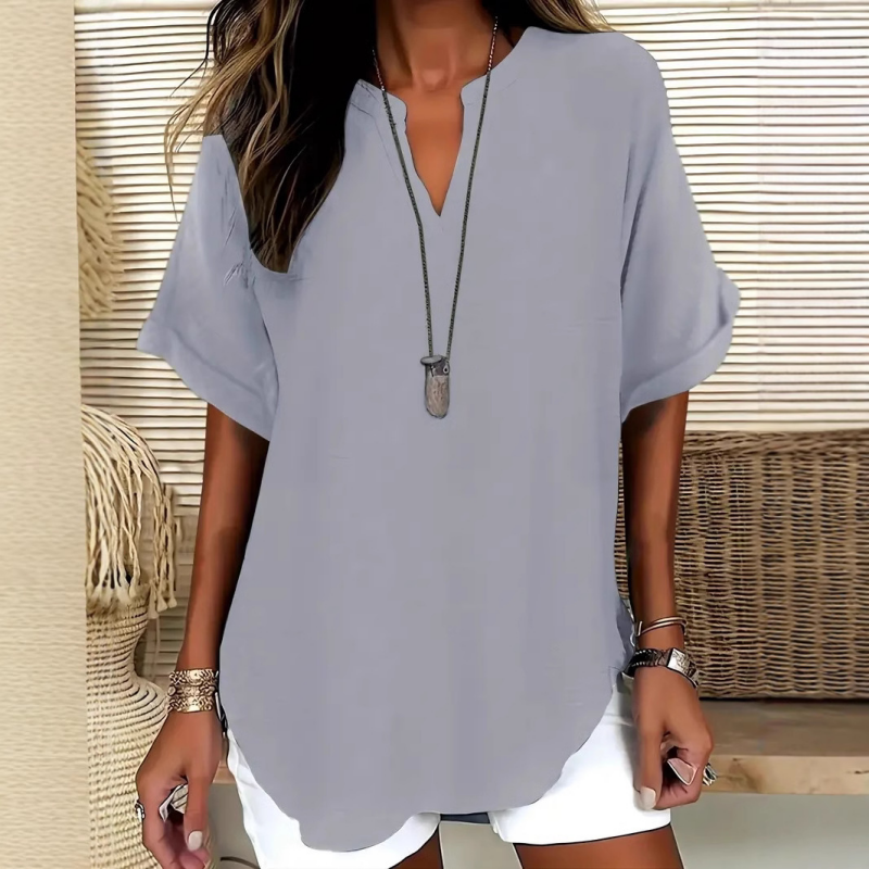 Daniela | Stylish Mid Sleeve V-Neck Blouse