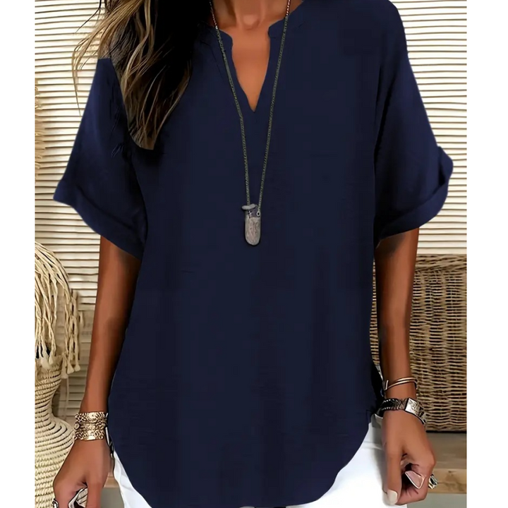 Daniela | Stylish Mid Sleeve V-Neck Blouse