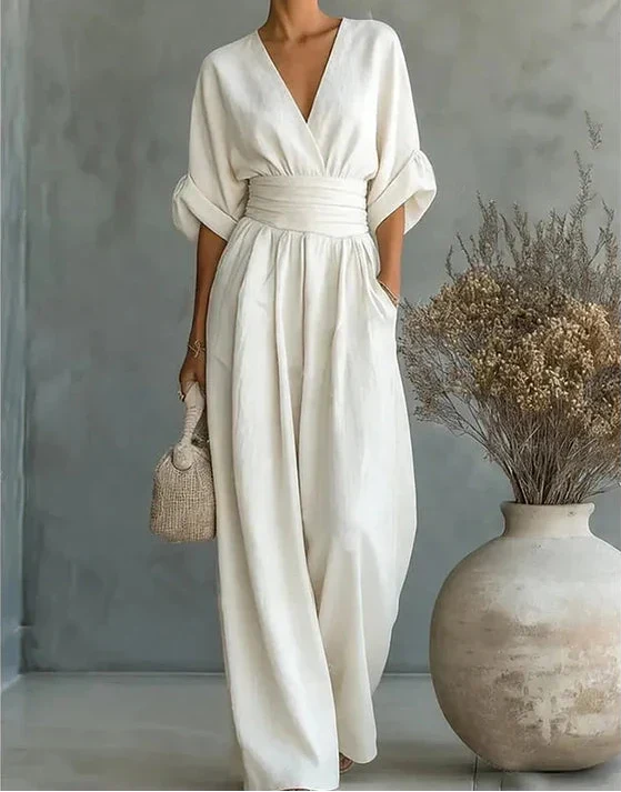 Daniela | Elegant V-neck Long Sleeve Jumpsuit