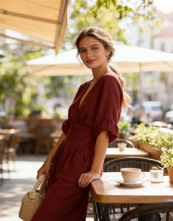 Daniela | Elegant V-neck Long Sleeve Jumpsuit