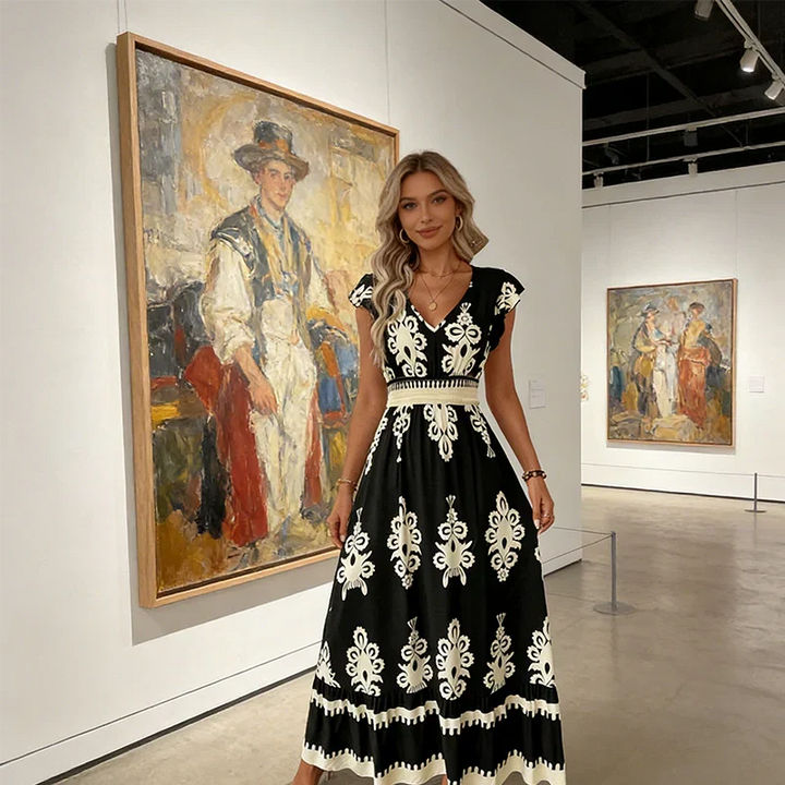 Candice | Sleeveless Aztec Midi Dress