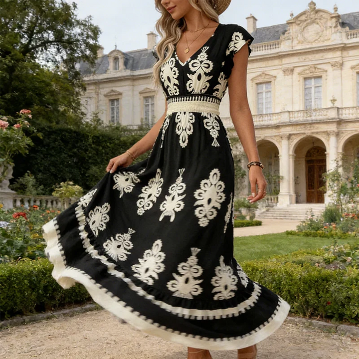 Candice | Sleeveless Aztec Midi Dress