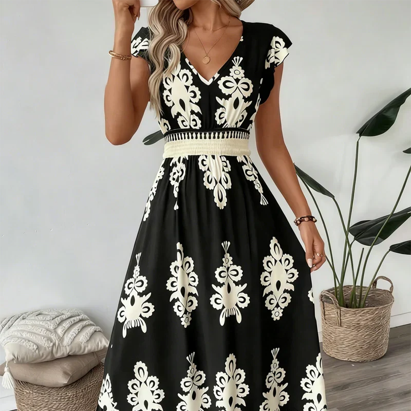 Candice | Sleeveless Aztec Midi Dress