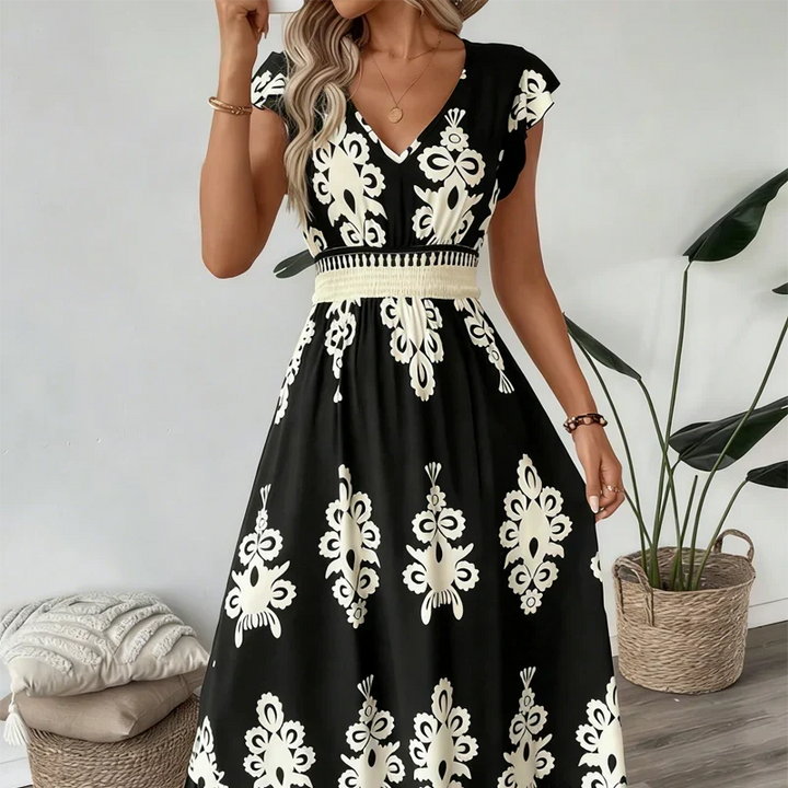 Candice | Sleeveless Aztec Midi Dress