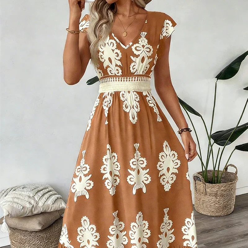 Candice | Sleeveless Aztec Midi Dress