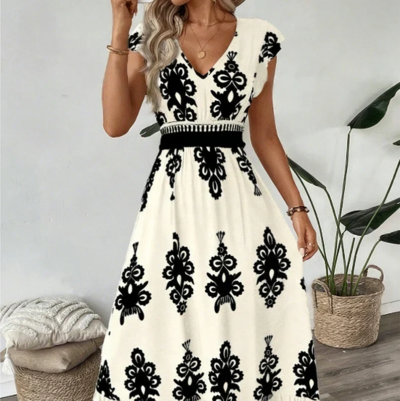 Candice | Sleeveless Aztec Midi Dress