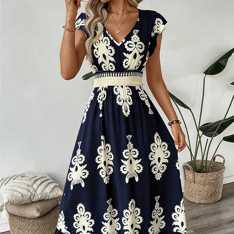 Candice | Sleeveless Aztec Midi Dress