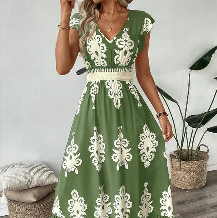 Candice | Sleeveless Aztec Midi Dress