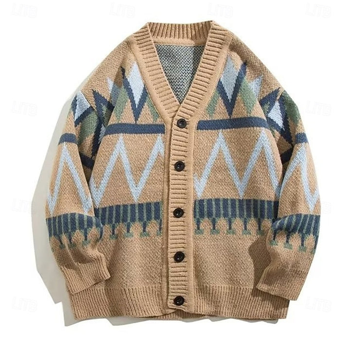 Otis | Christmas Patterned V-Neck Cardigan