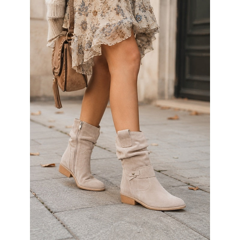 Marlene | Slouchy Buckle Ankle Boots
