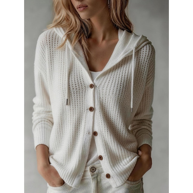Wren | Relaxed Hooded Button Cardigan